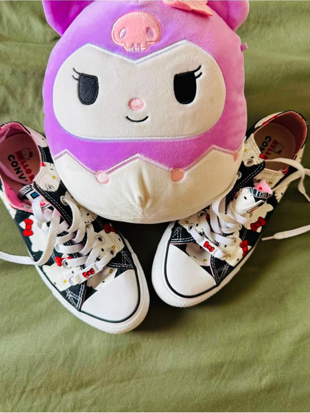 Converse Kids Black White Red Character Graphic Low-Top Sneakers